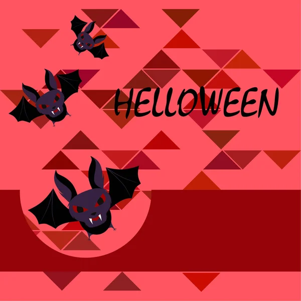 Murciélagos Halloween Cartel Halloween Vector — Vector de stock