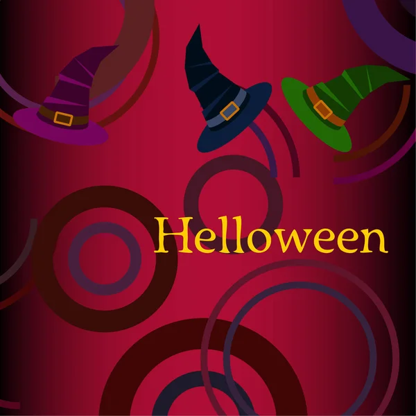 Halloween Hintergrund Mit Hexenhüten Halloween Karte — Stockvektor