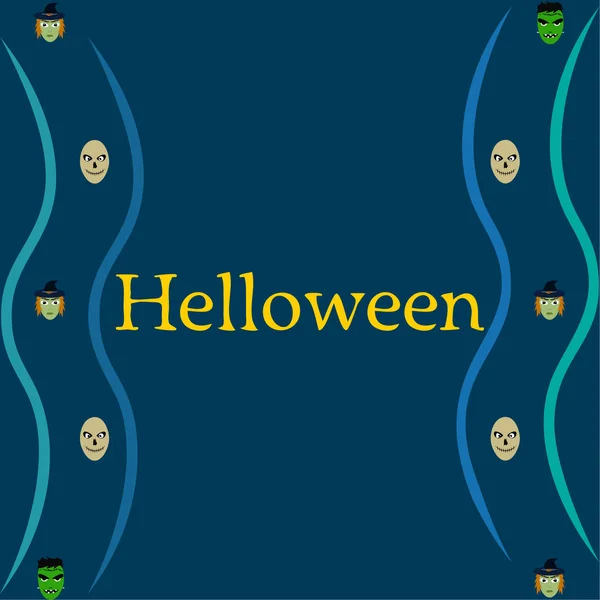 Tarjeta Halloween Con Calaveras Vector Ilustración — Archivo Imágenes Vectoriales