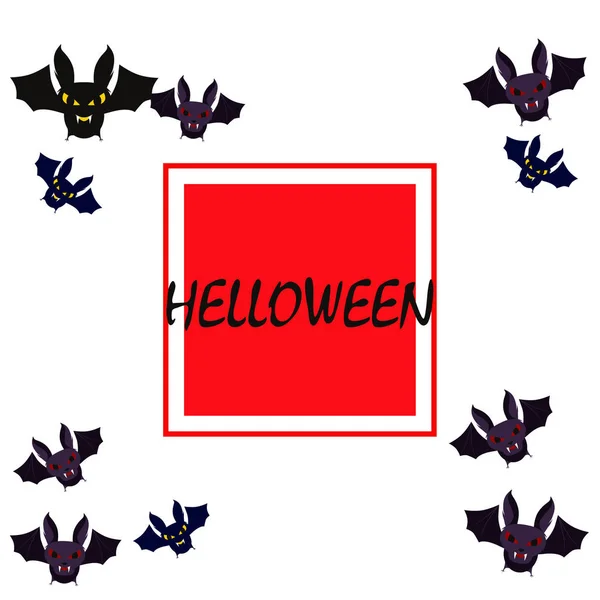 Halloween Fledermäuse Hintergrund Halloween Karte Vektorillustration — Stockvektor