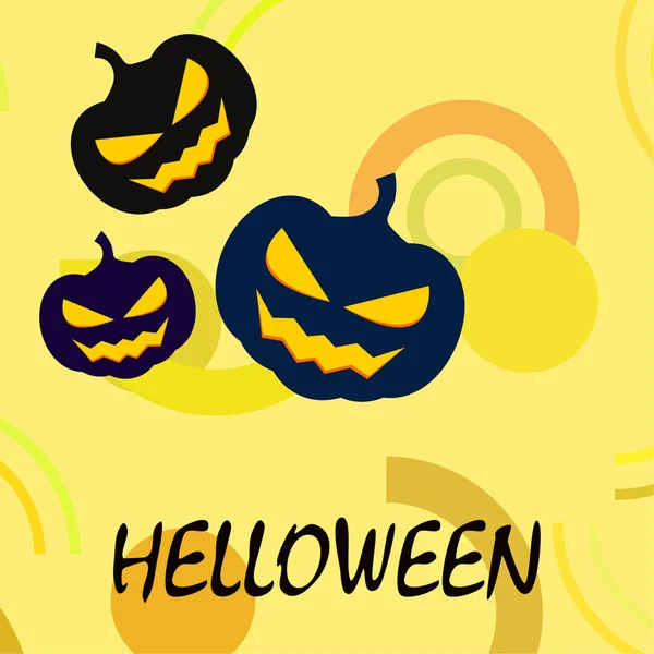 Fondo Halloween Con Calabazas Ilustración Vectorial — Archivo Imágenes Vectoriales