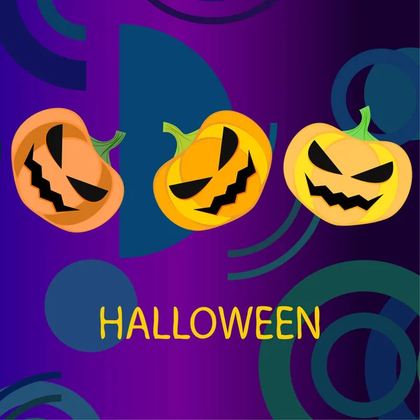 Lanternes Halloween Fond Citrouilles Illustration Vectorielle — Image vectorielle