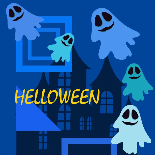 Halloween Duchové Noční Ilustrace Vektorové Pozadí — Stockový vektor