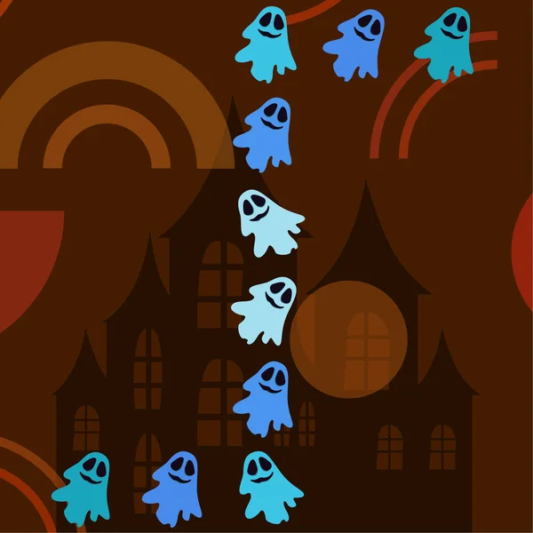 Ilustrace Halloween Duchy Vektorové Pozadí — Stockový vektor