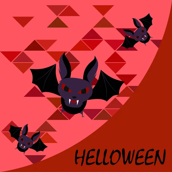 Morcegos Halloween Cartaz Halloween Vector —  Vetores de Stock