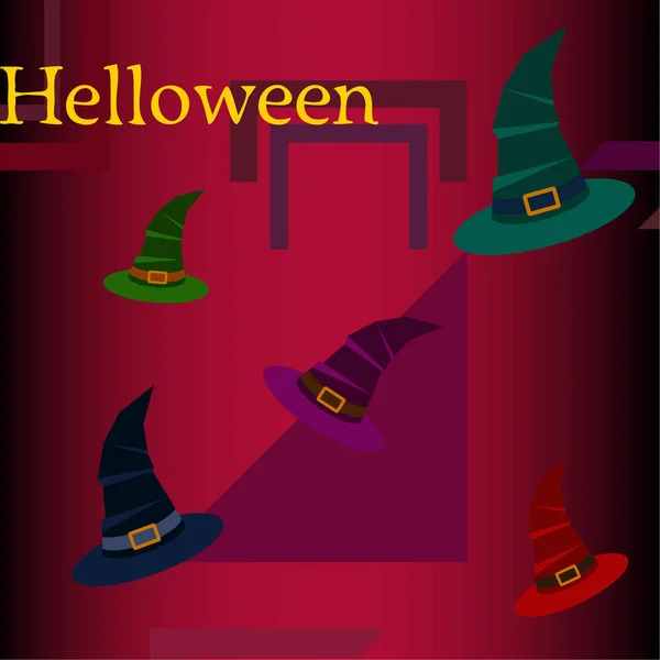 Halloween Sombreros Brujas Vector Fondo — Vector de stock