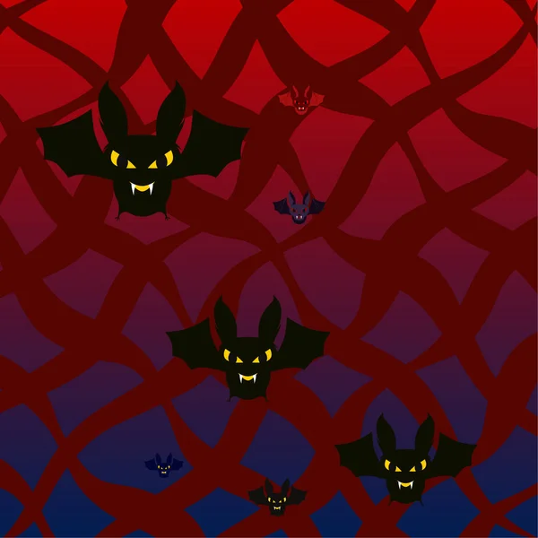 Νυχτερίδες Για Απόκριες Απόκριες Αφίσα Διανυσματικά Εικονογράφηση — Διανυσματικό Αρχείο