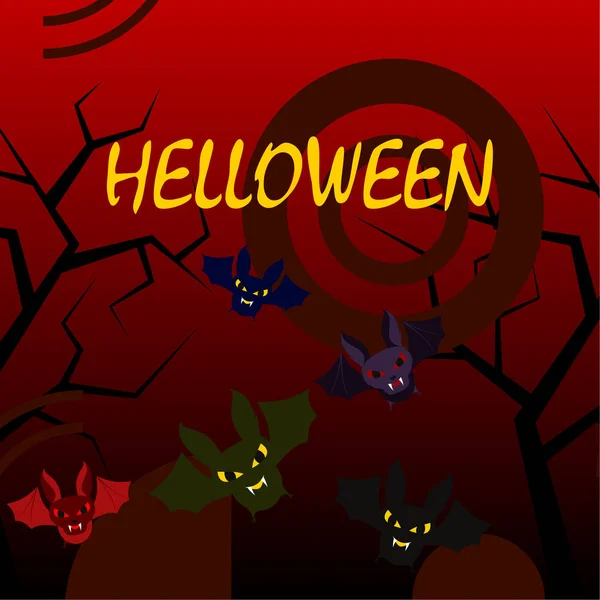 Halloween Bats Halloween Poster Vector Illustration — Stock Vector