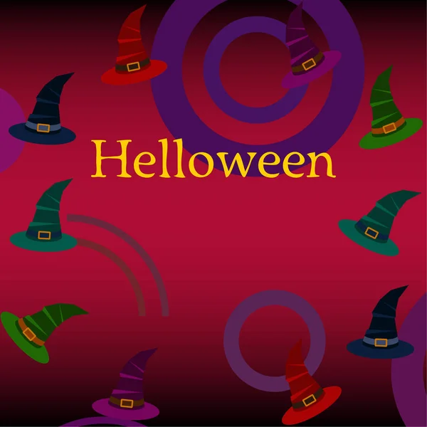 Halloween Heks Hoeden Vector Achtergrond — Stockvector