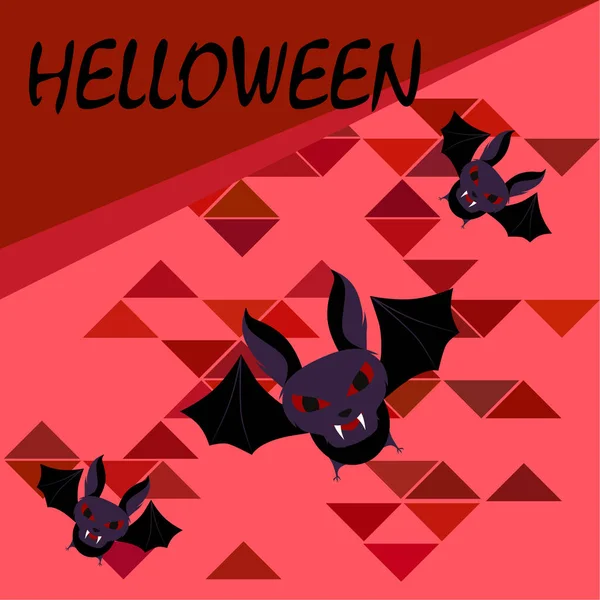 Morcegos Halloween Cartaz Halloween Vector — Vetor de Stock