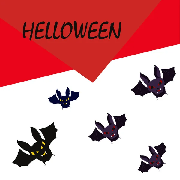 ハロウィンのコウモリの背景 ハロウィン カード ベクトル イラスト — ストックベクタ