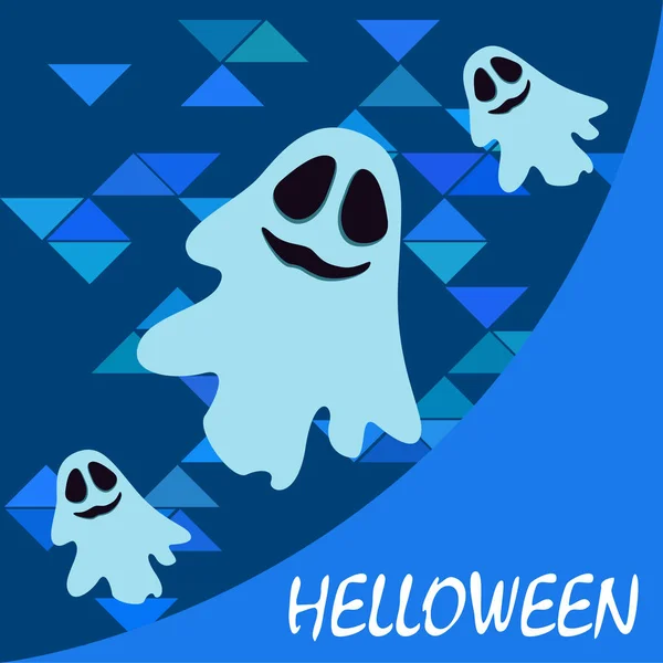 Fondo Halloween Con Fantasmas Ilustración Vectorial — Vector de stock