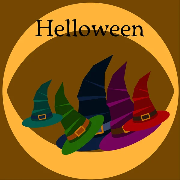 Halloween Vector Background Witch Hats — Stock Vector