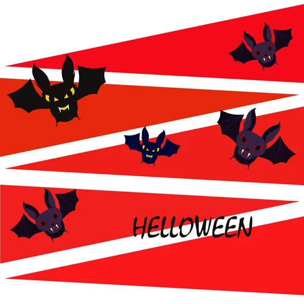 Fundo Morcegos Halloween Cartaz Halloween Ilustração Vetorial — Vetor de Stock