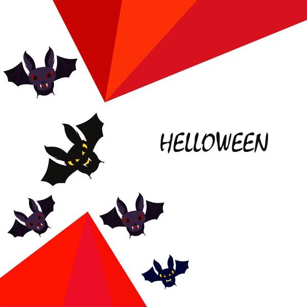 Pipistrelli Halloween Sfondo Biglietto Halloween Illustrazione Vettoriale — Vettoriale Stock