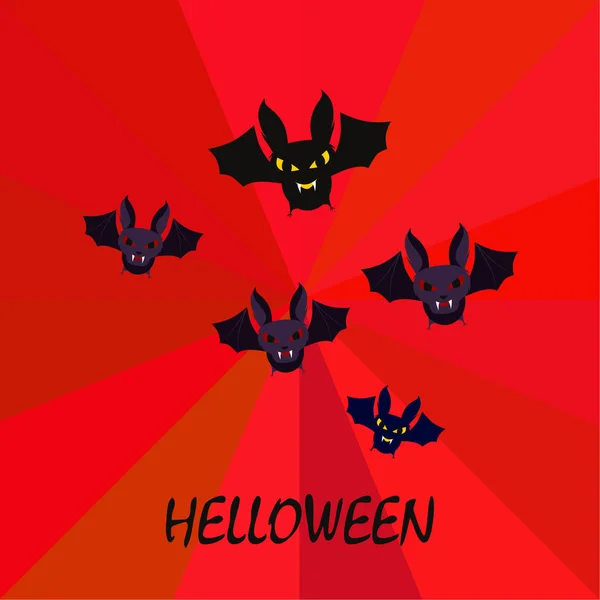 Fondo Murciélagos Halloween Cartel Halloween Ilustración Vectorial — Vector de stock