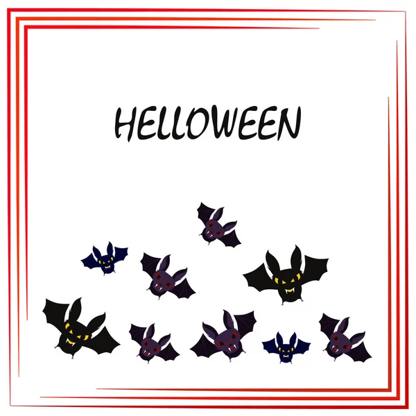 Fundo Morcegos Halloween Cartaz Halloween Ilustração Vetorial — Vetor de Stock