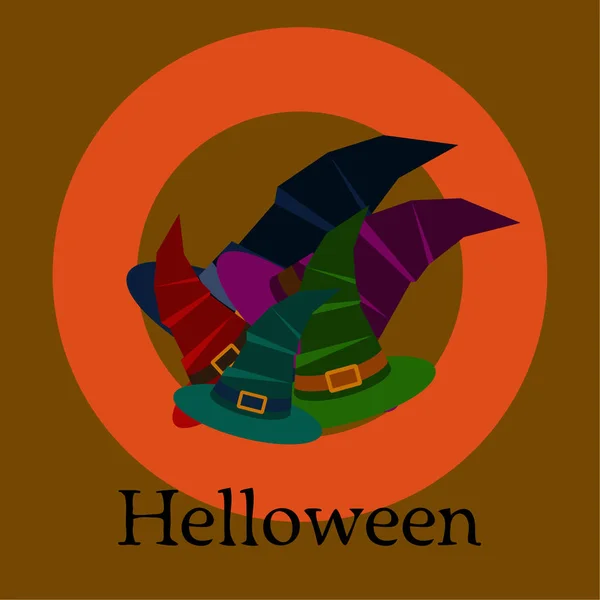 Vektorový Pozadí Klobouky Čarodějnice Halloween — Stockový vektor