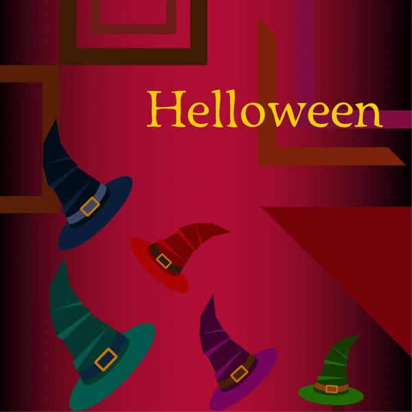 Halloween Sombreros Brujas Vector Fondo — Vector de stock