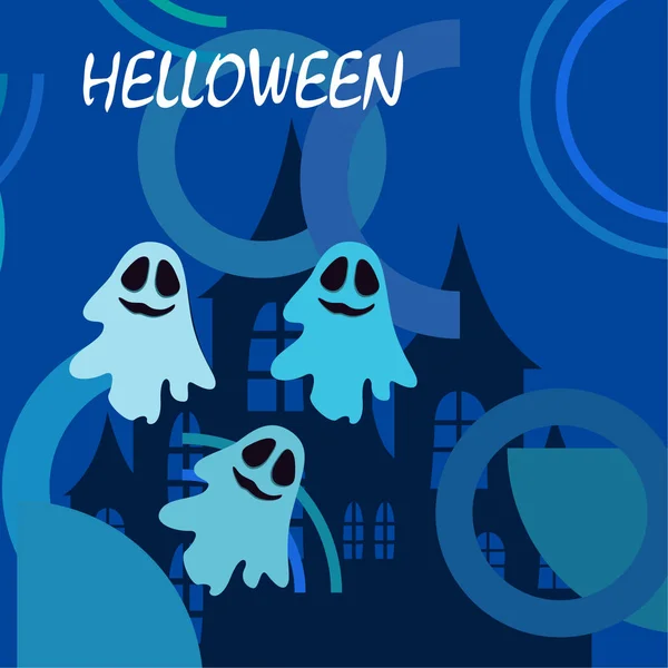 Halloween Pozadí Duchy Vektorové Ilustrace — Stockový vektor