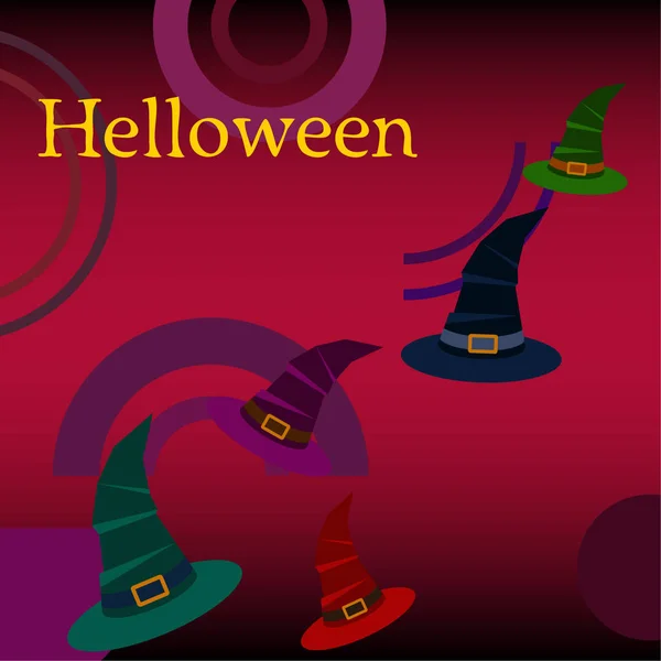 Halloween Sombreros Brujas Vector Fondo — Vector de stock