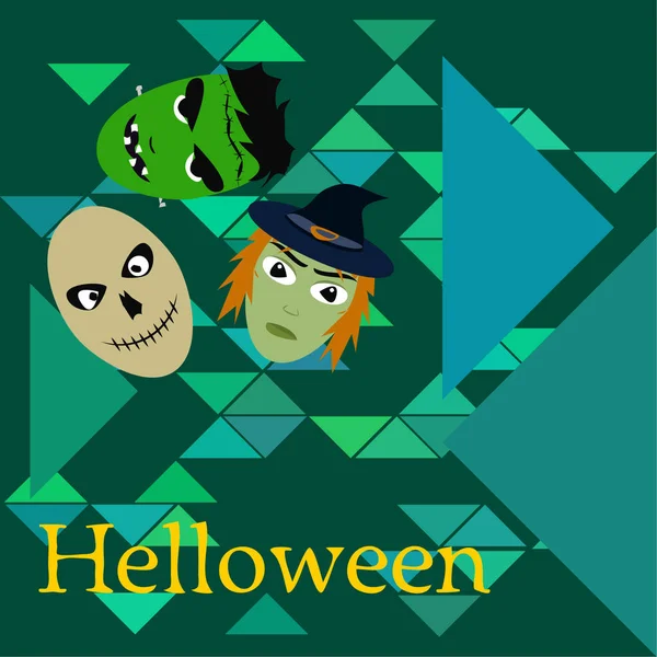 Halloween Outono Fundo Com Crânios Ilustração Vetorial — Vetor de Stock