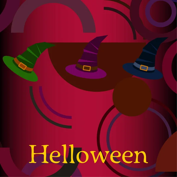 Halloween Fond Avec Chapeaux Sorcière Carte Halloween — Image vectorielle