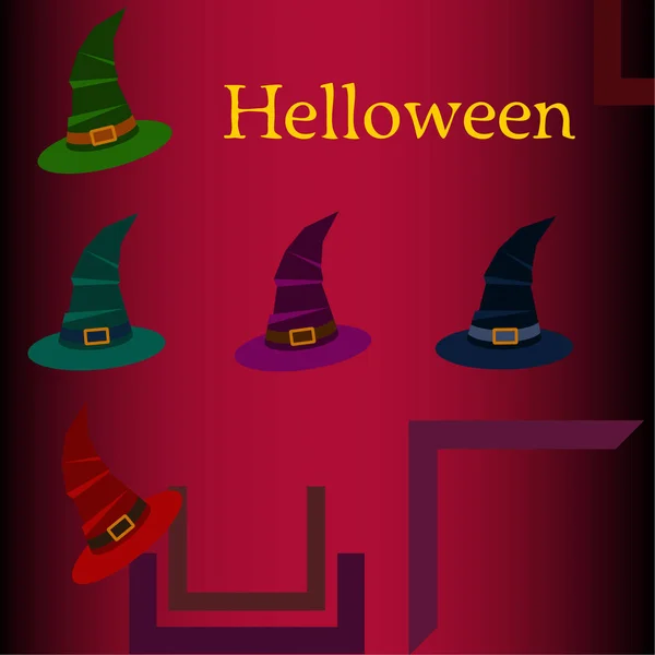 Halloween Hexenhüte Vektor Hintergrund — Stockvektor