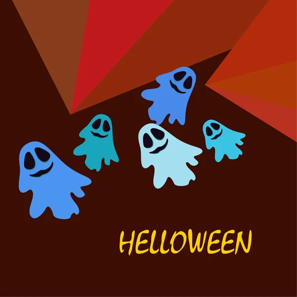 Halloween Vektorhintergrund Mit Geistern Illustration — Stockvektor