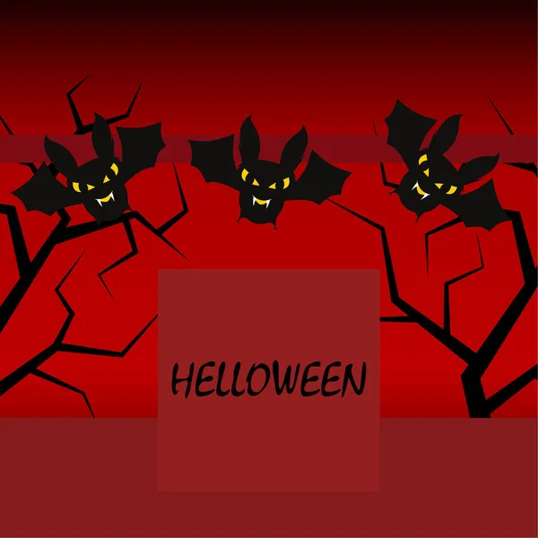 Ilustracja Wektorowa Halloween Nietoperzy Czerwonym Tle Halloween Plakat — Wektor stockowy