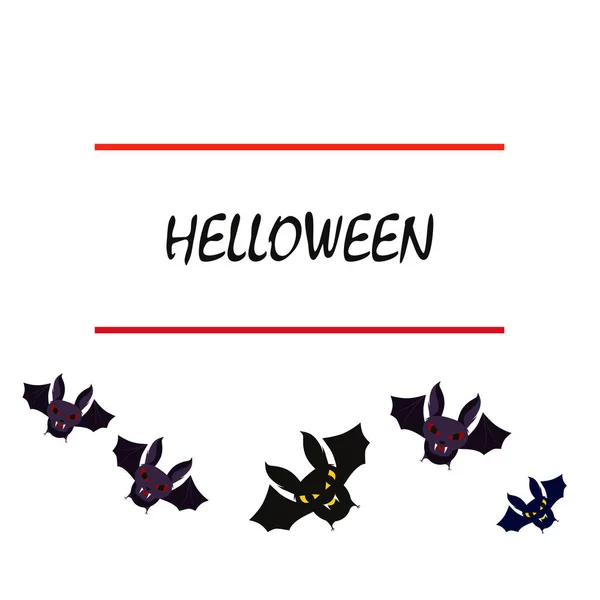 Halloween Fledermäuse Hintergrund Halloween Karte Vektorillustration — Stockvektor