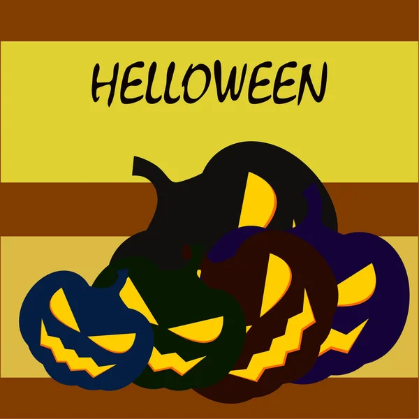 Halloween Pompoenen Lantaarns Vector Achtergrond — Stockvector