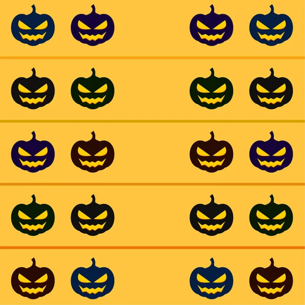 Calabazas Halloween Linternas Sobre Fondo Naranja — Vector de stock
