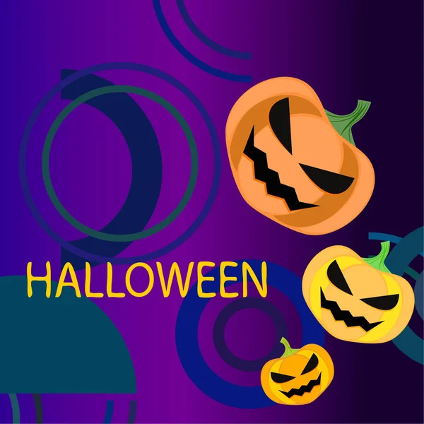 Lanterne Halloween Sfondo Zucche Illustrazione Vettoriale — Vettoriale Stock