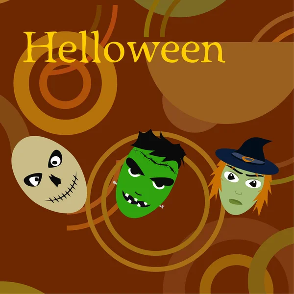 Halloween Koponyák Illusztráció Vektor Háttér — Stock Vector
