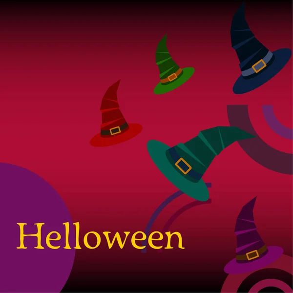 Halloween Sombreros Brujas Vector Fondo — Vector de stock