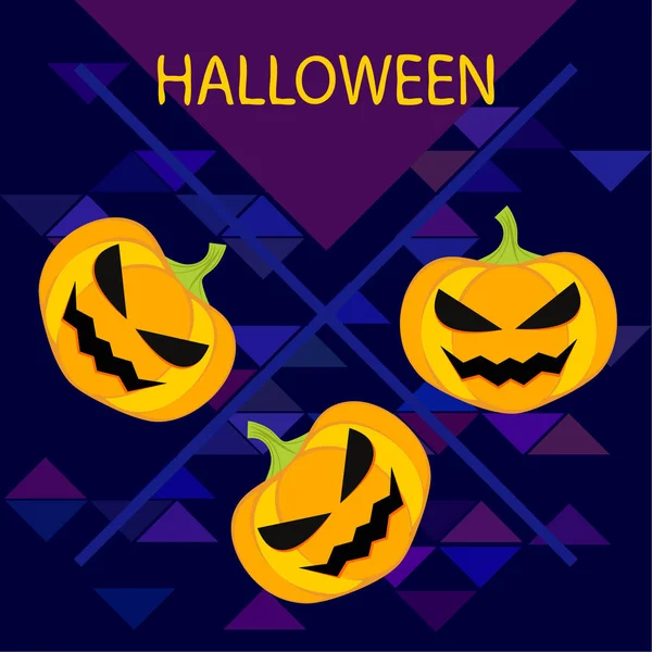 Halloween Pumpkins Illüstrasyon Vektör Arka Plan — Stok Vektör