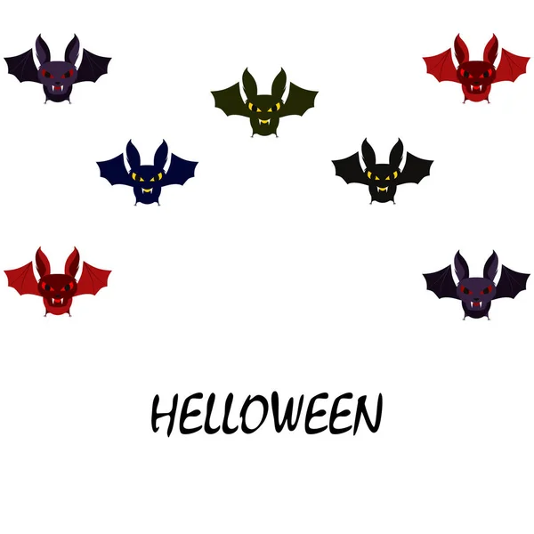 Halloween Netopýři Pozadí Halloween Plakát Vektorové Ilustrace — Stockový vektor