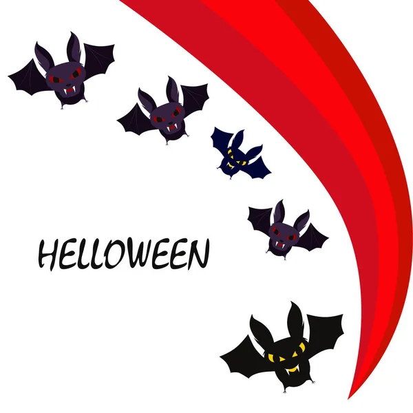 Halloween Denevérek Háttér Halloween Plakát Illusztráció Vektor — Stock Vector