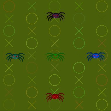 Cadılar Bayramı illüstrasyon, vektör arka plan ile örümcekler