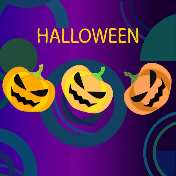 Halloween Citrouilles Fond Illustration Vectorielle — Image vectorielle