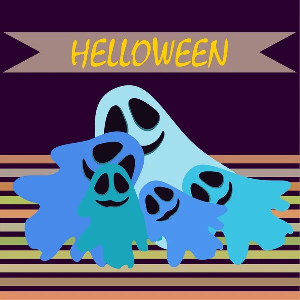 Halloween Anda Natt Illustration Vektorbakgrund — Stock vektor