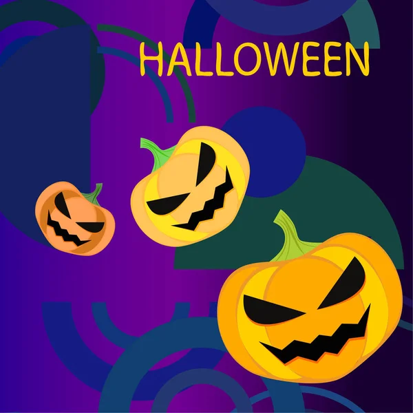 Sfondo Zucche Halloween Illustrazione Vettoriale — Vettoriale Stock