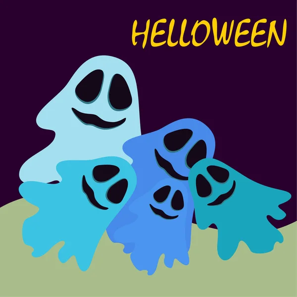 Halloween Duchové Obrázek Vektorový Pozadí — Stockový vektor