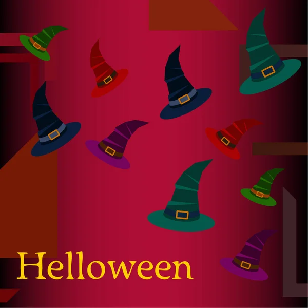 ハロウィンの魔女帽子ベクター背景 — ストックベクタ