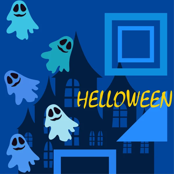 Halloween Geesten Illustratie Vector Achtergrond — Stockvector