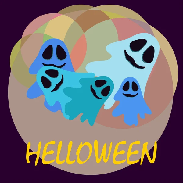 Halloween Spirito Notte Illustrazione Vettore Sfondo — Vettoriale Stock