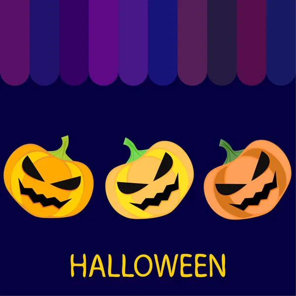 Lampióny Halloween Dýně Pozadí Vektorové Ilustrace — Stockový vektor