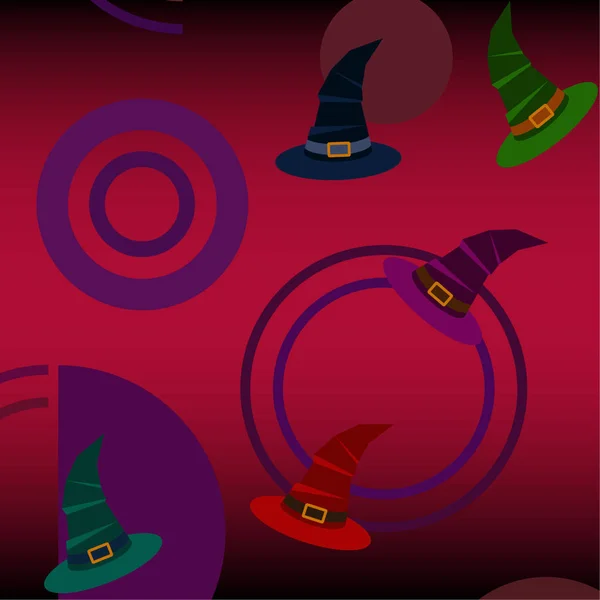 Halloween Sombreros Brujas Vector Fondo — Vector de stock