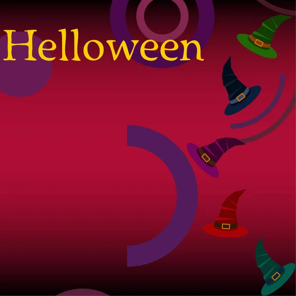 Halloween Tło Kapelusze Czarownice Halloween Karty — Wektor stockowy